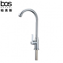 加长镀铬滚珠单冷立式厨房龙头